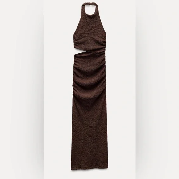 NWT ZARA TEXTURED CUT OUT DRESS - Picture 8 of 11